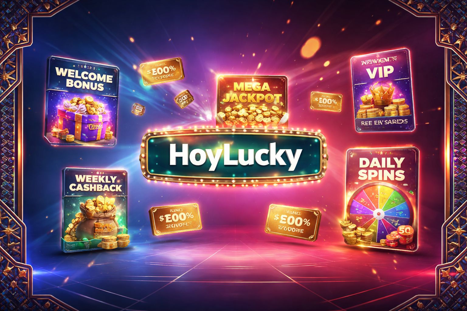 Ofertas promocionales y detalles de bonos de casino HoyLucky