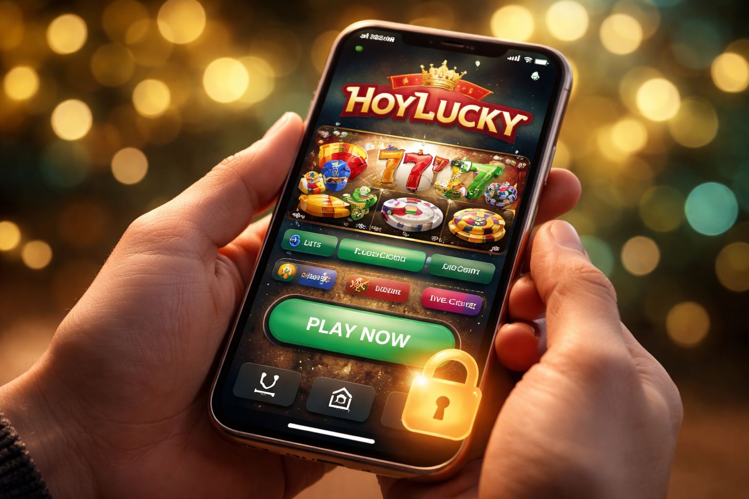 Juego seguro en casino móvil HoyLucky en un smartphone en México